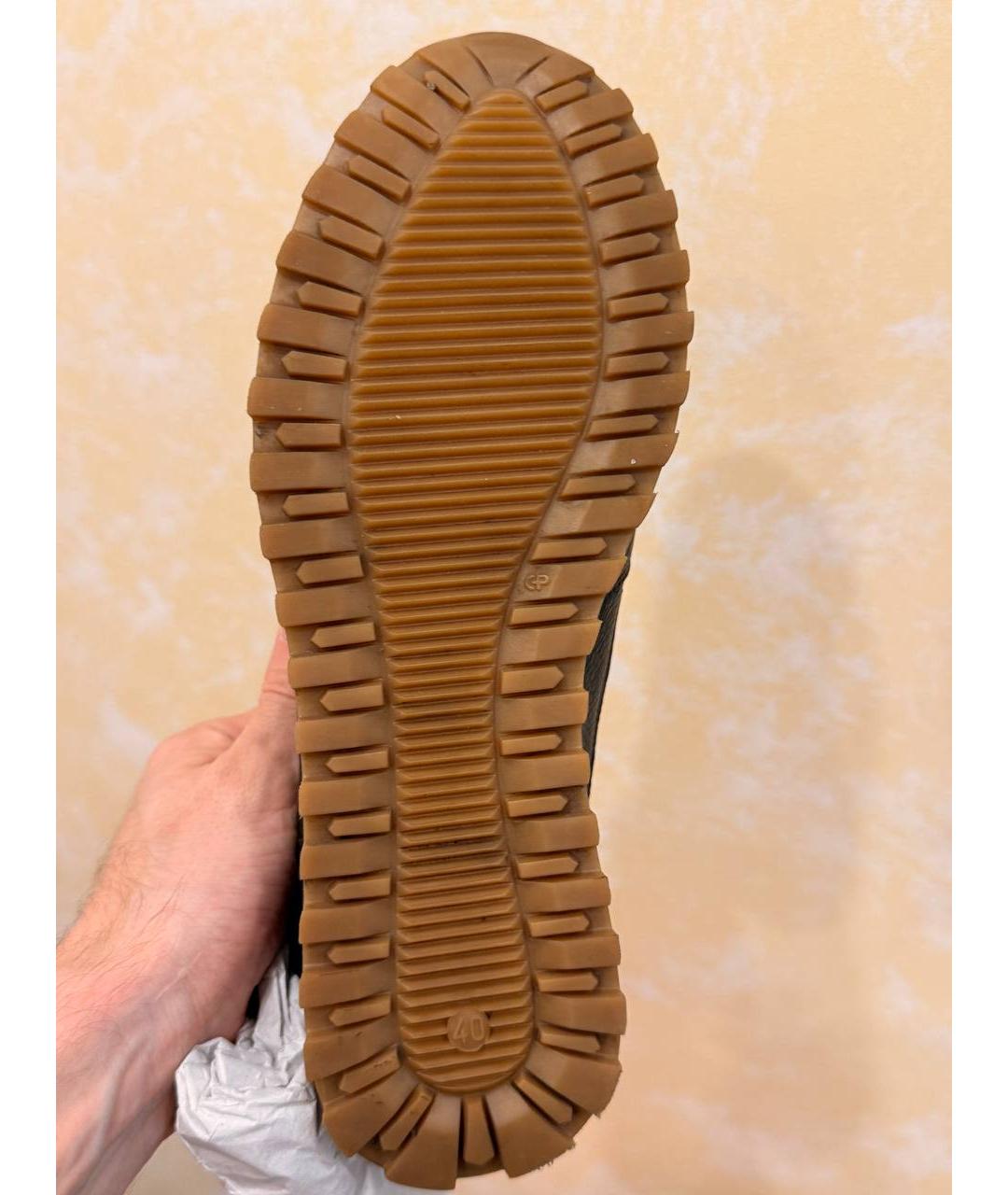 Principe di Bologna Черные кожаные низкие кроссовки / кеды, фото 5