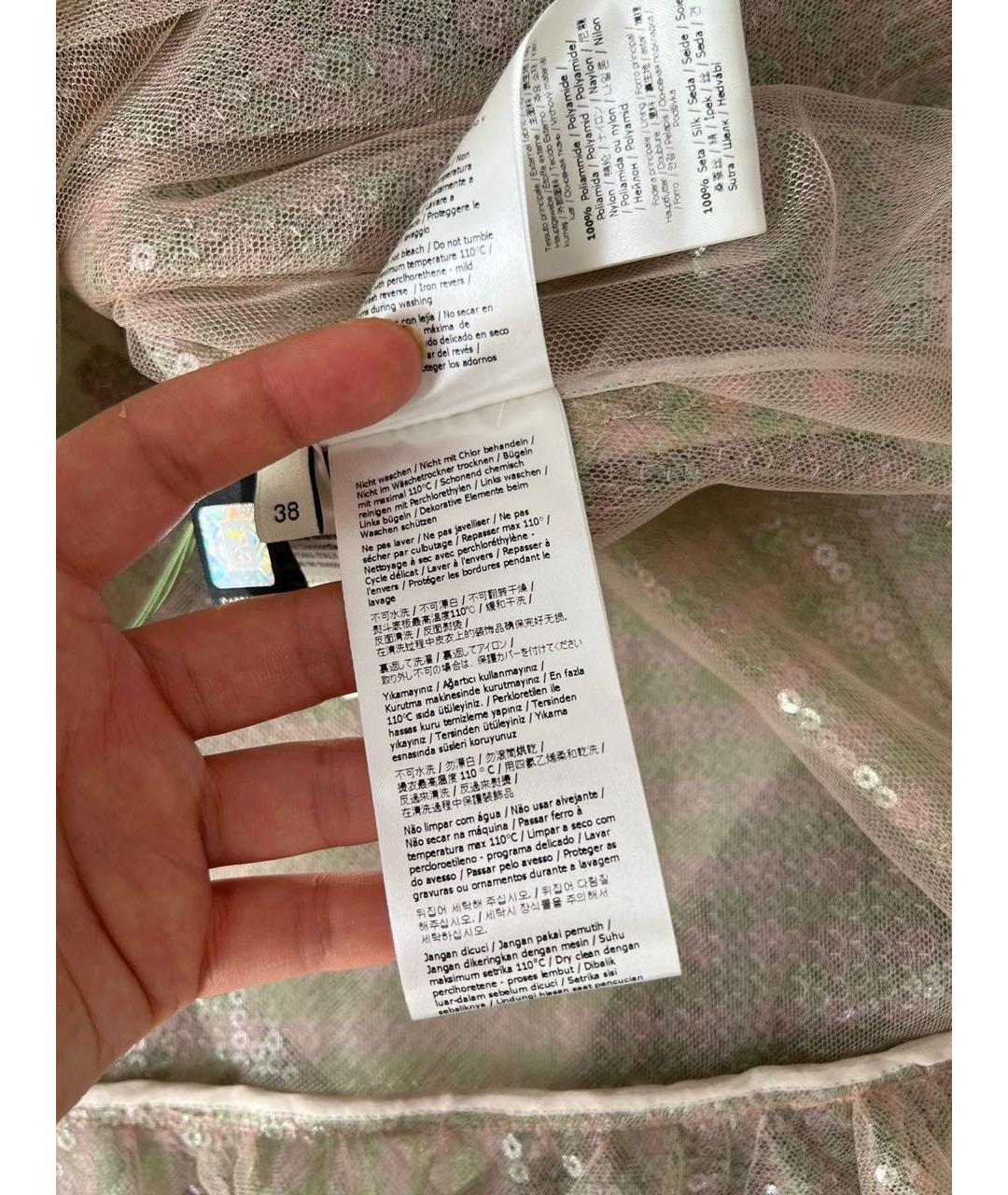 FENDI Золотое полиамидовое платье, фото 6