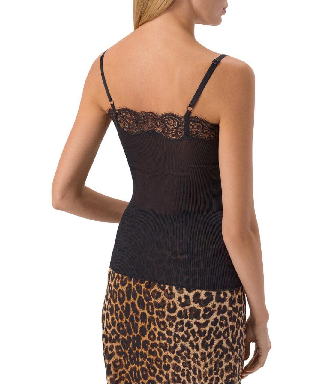 SAINT LAURENT Черная шелковая майка, фото 7