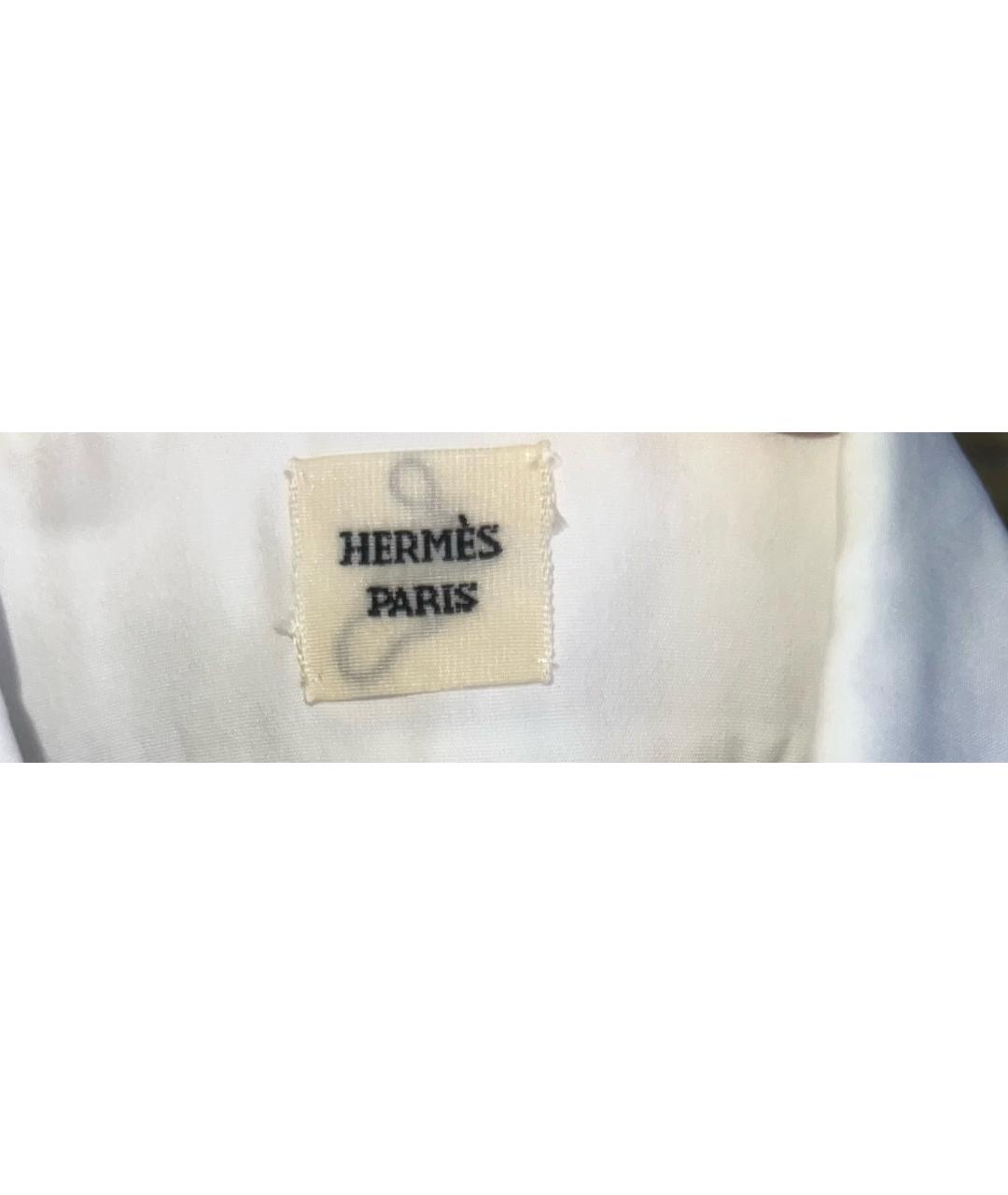 HERMES Белая хлопковая рубашка, фото 5