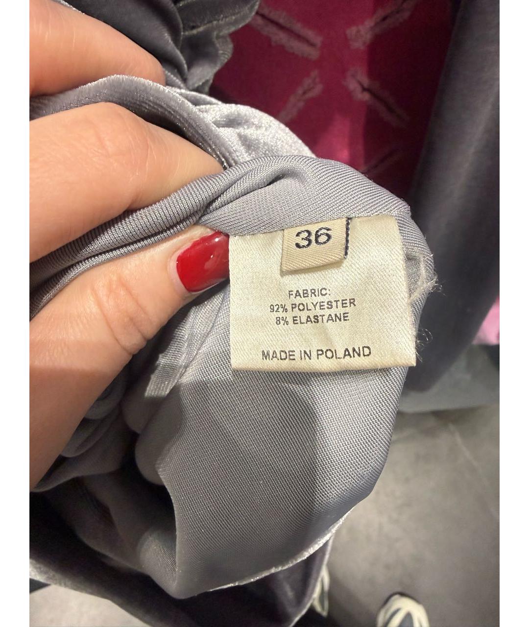 ALEXANDRE VAUTHIER Серое бархатное коктейльное платье, фото 8