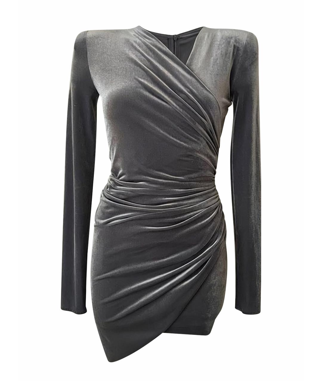 ALEXANDRE VAUTHIER Серое бархатное коктейльное платье, фото 1