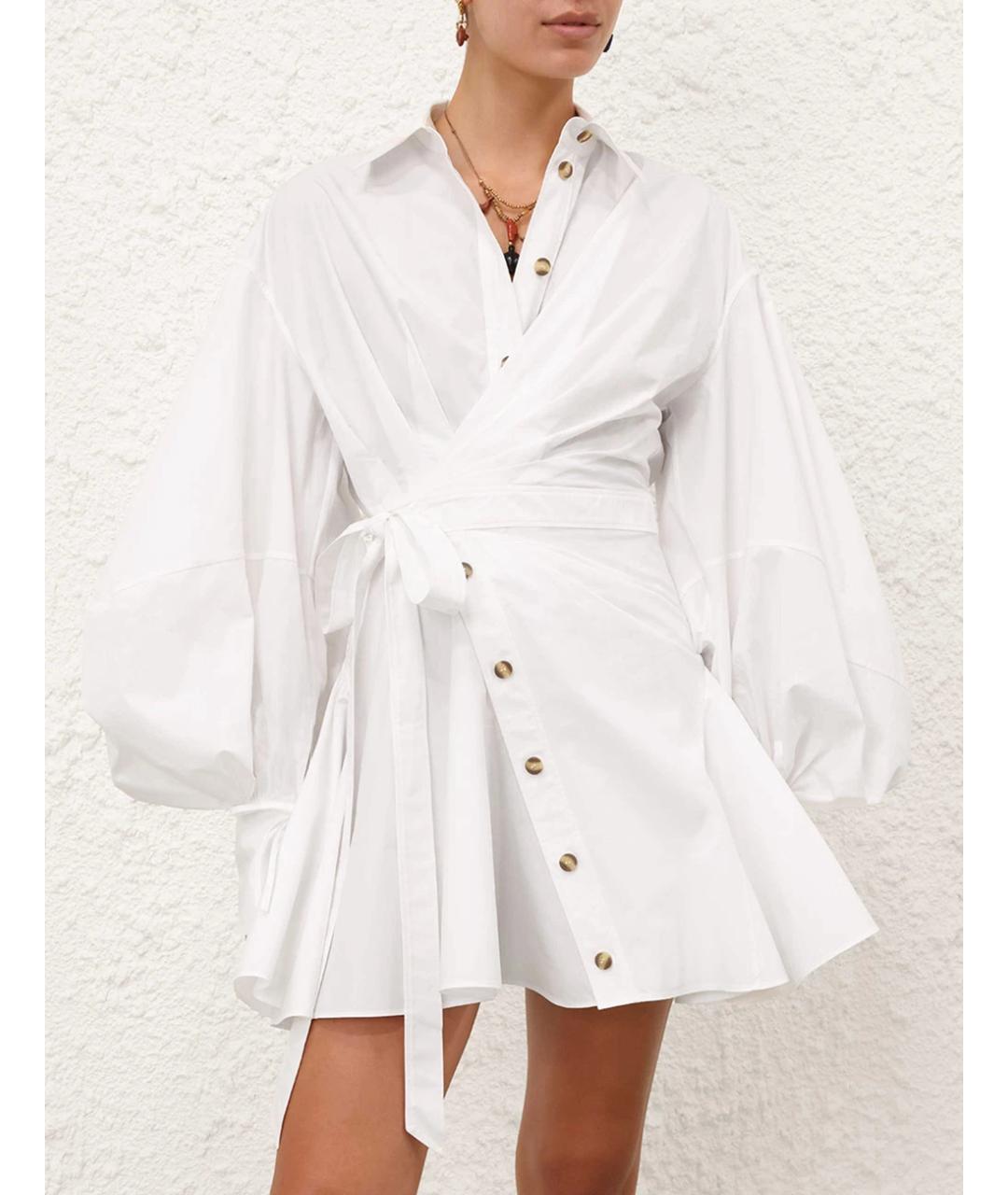 ZIMMERMANN Белое хлопковое повседневное платье, фото 2