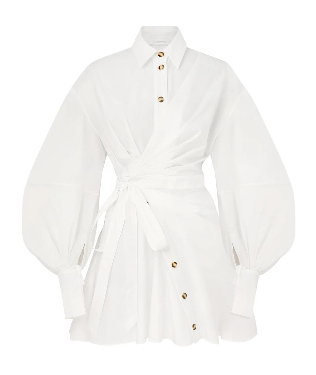 ZIMMERMANN Белое хлопковое повседневное платье, фото 1