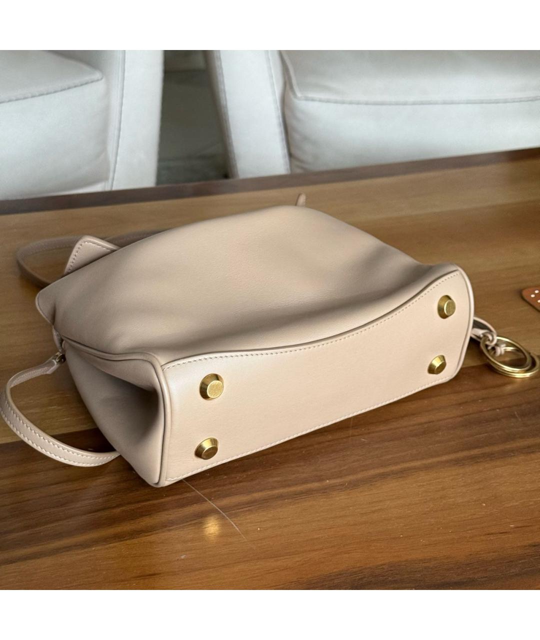 BALENCIAGA Бежевая кожаная сумка через плечо, фото 6