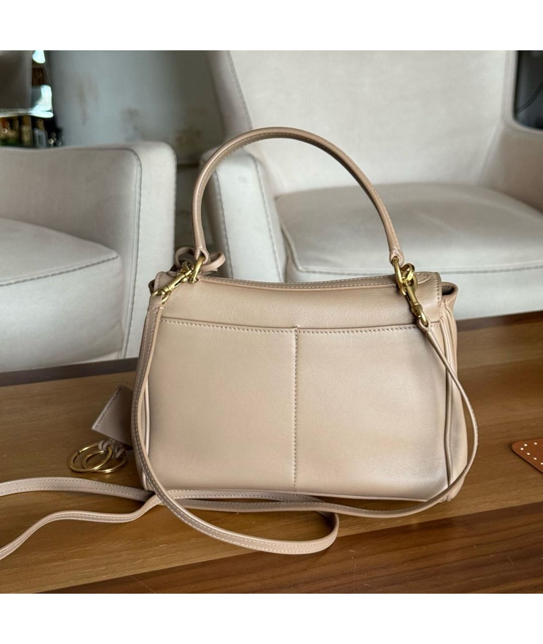 BALENCIAGA Бежевая кожаная сумка через плечо, фото 3