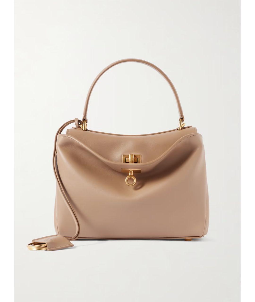 BALENCIAGA Бежевая кожаная сумка через плечо, фото 9