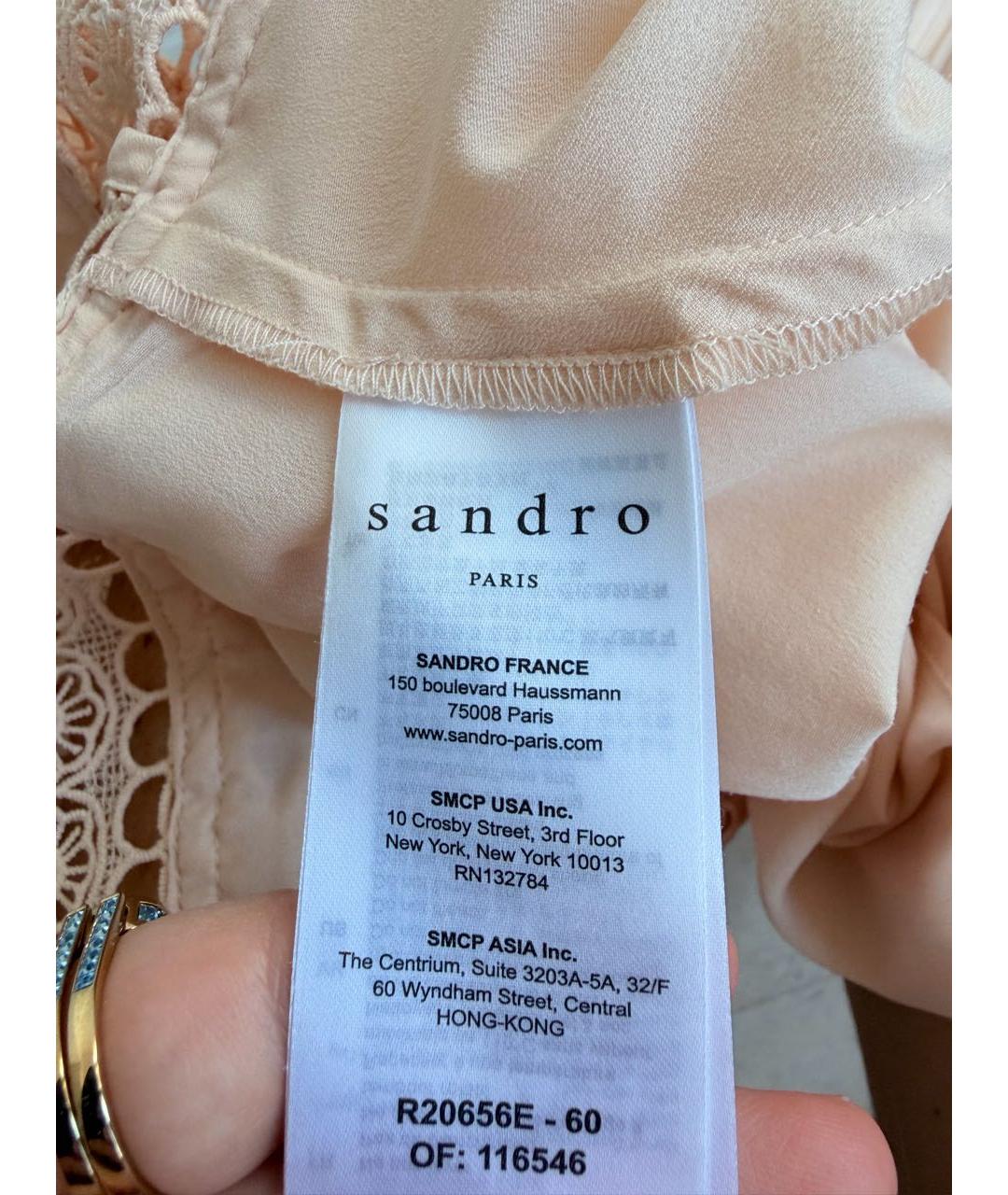 SANDRO Коралловое полиэстеровое коктейльное платье, фото 7