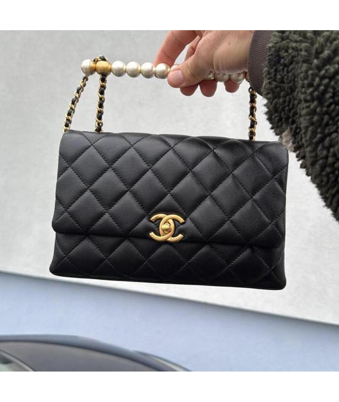 CHANEL Черная кожаная сумка через плечо, фото 3