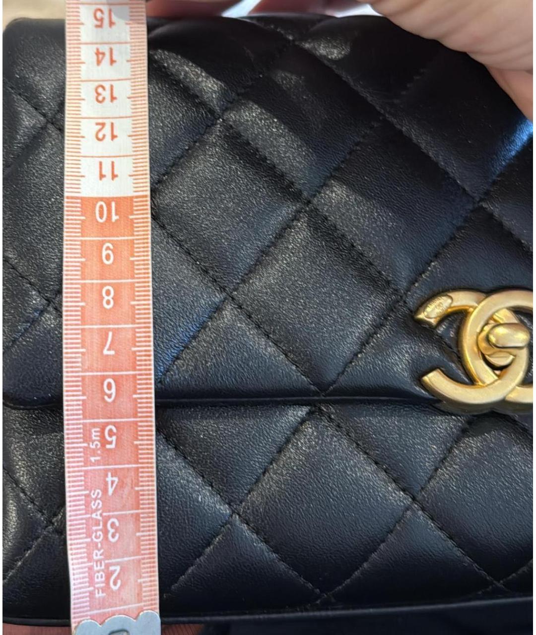 CHANEL Черная кожаная сумка через плечо, фото 4