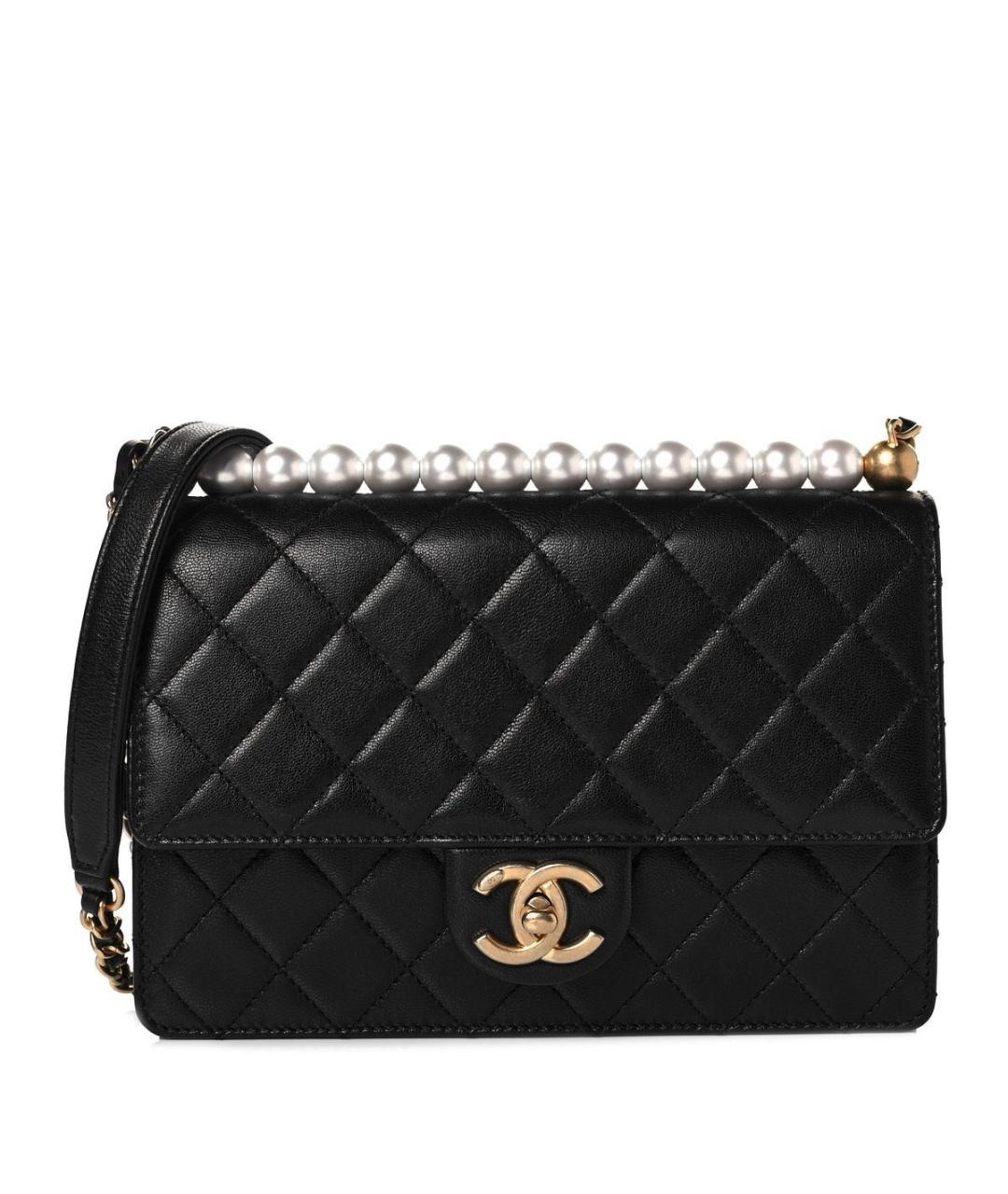 CHANEL Черная кожаная сумка через плечо, фото 9