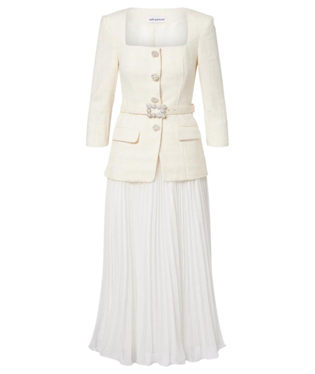 SELF-PORTRAIT Бежевое полиэстеровое платье, фото 1