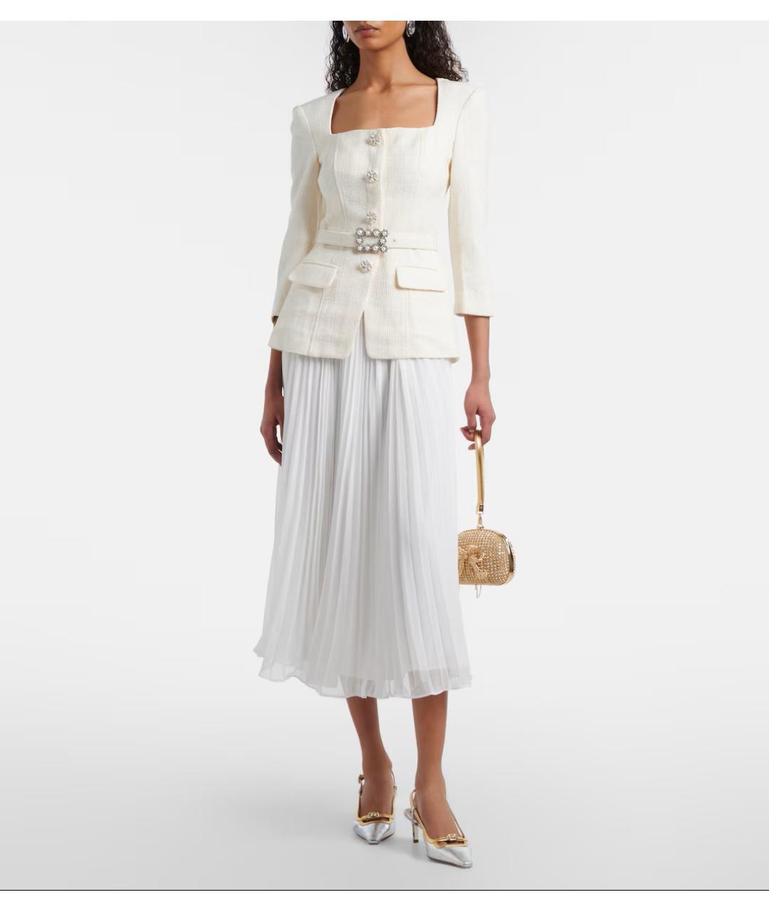 SELF-PORTRAIT Бежевое полиэстеровое платье, фото 4