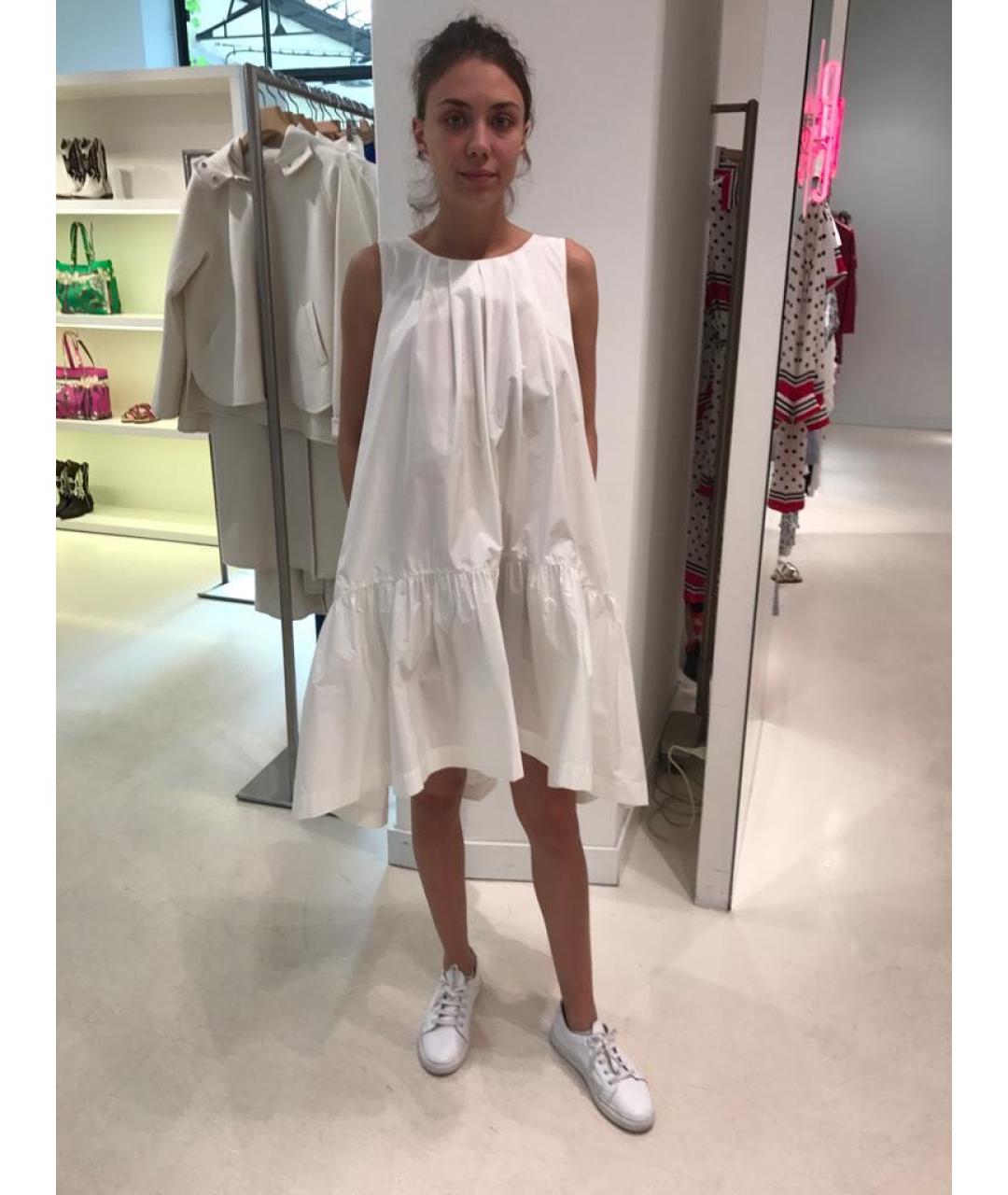 P.A.R.O.S.H. Белое полиэстеровое коктейльное платье, фото 2