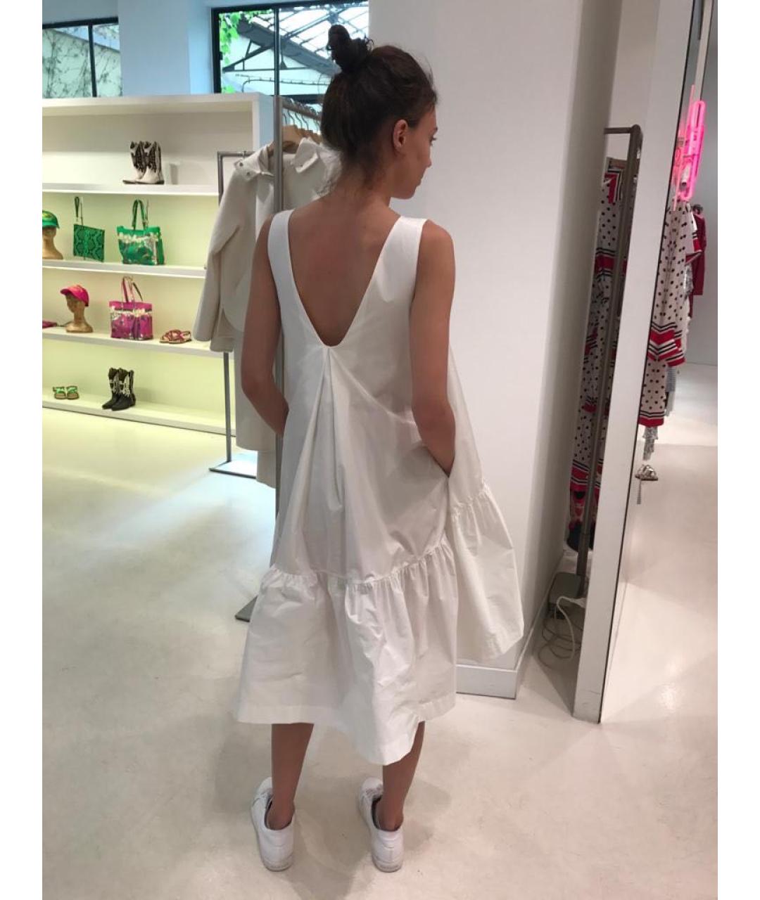 P.A.R.O.S.H. Белое полиэстеровое коктейльное платье, фото 3