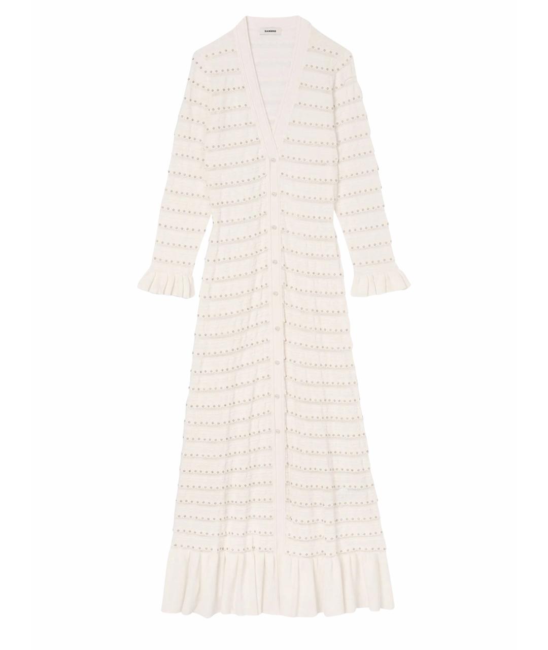SANDRO Белое полиэстеровое повседневное платье, фото 1