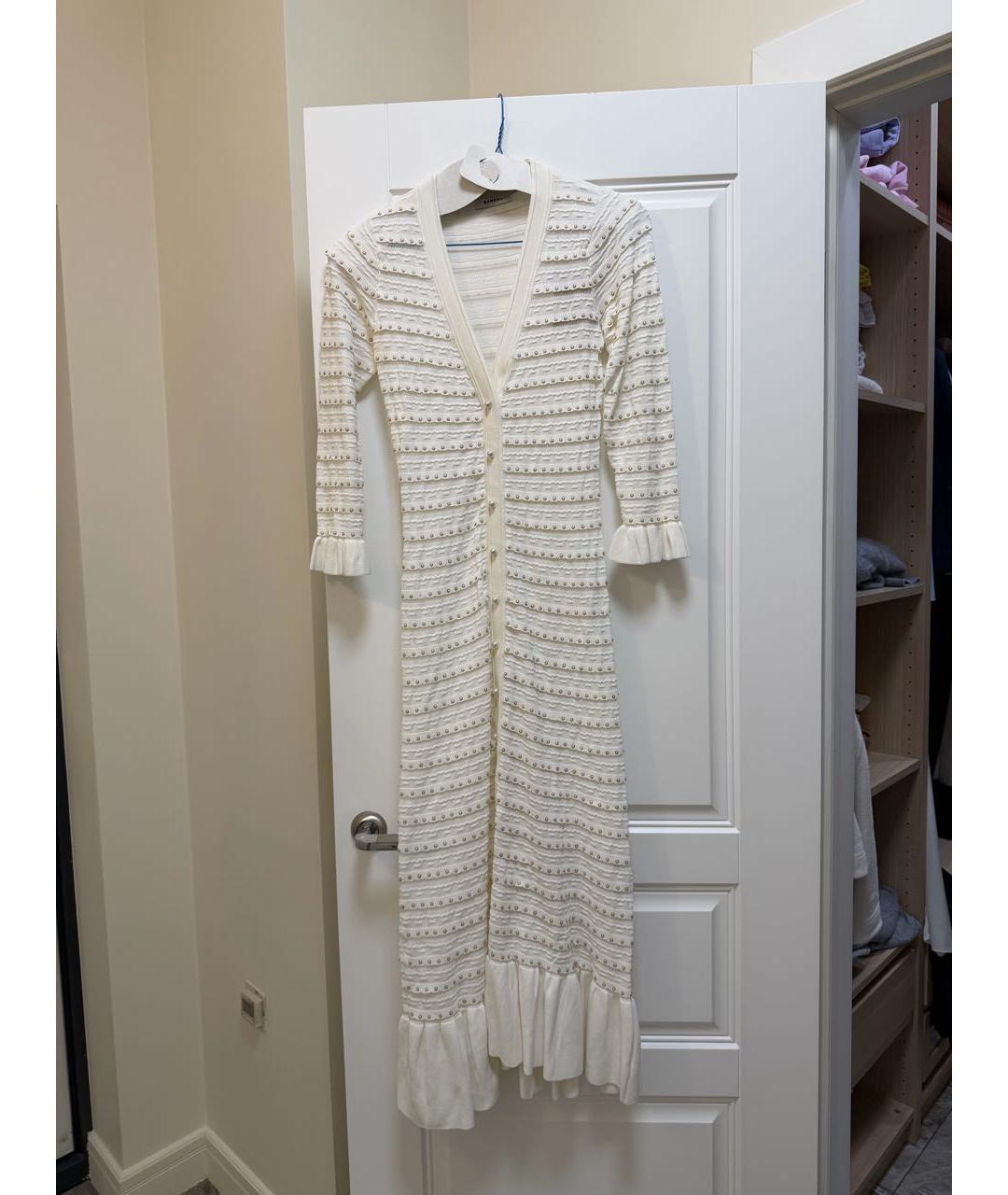 SANDRO Белое полиэстеровое повседневное платье, фото 7