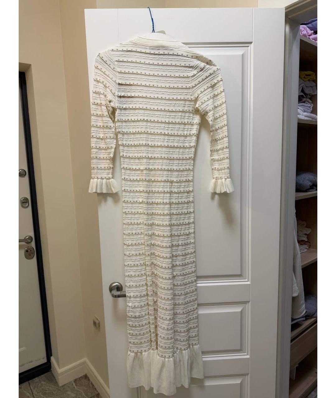 SANDRO Белое полиэстеровое повседневное платье, фото 2