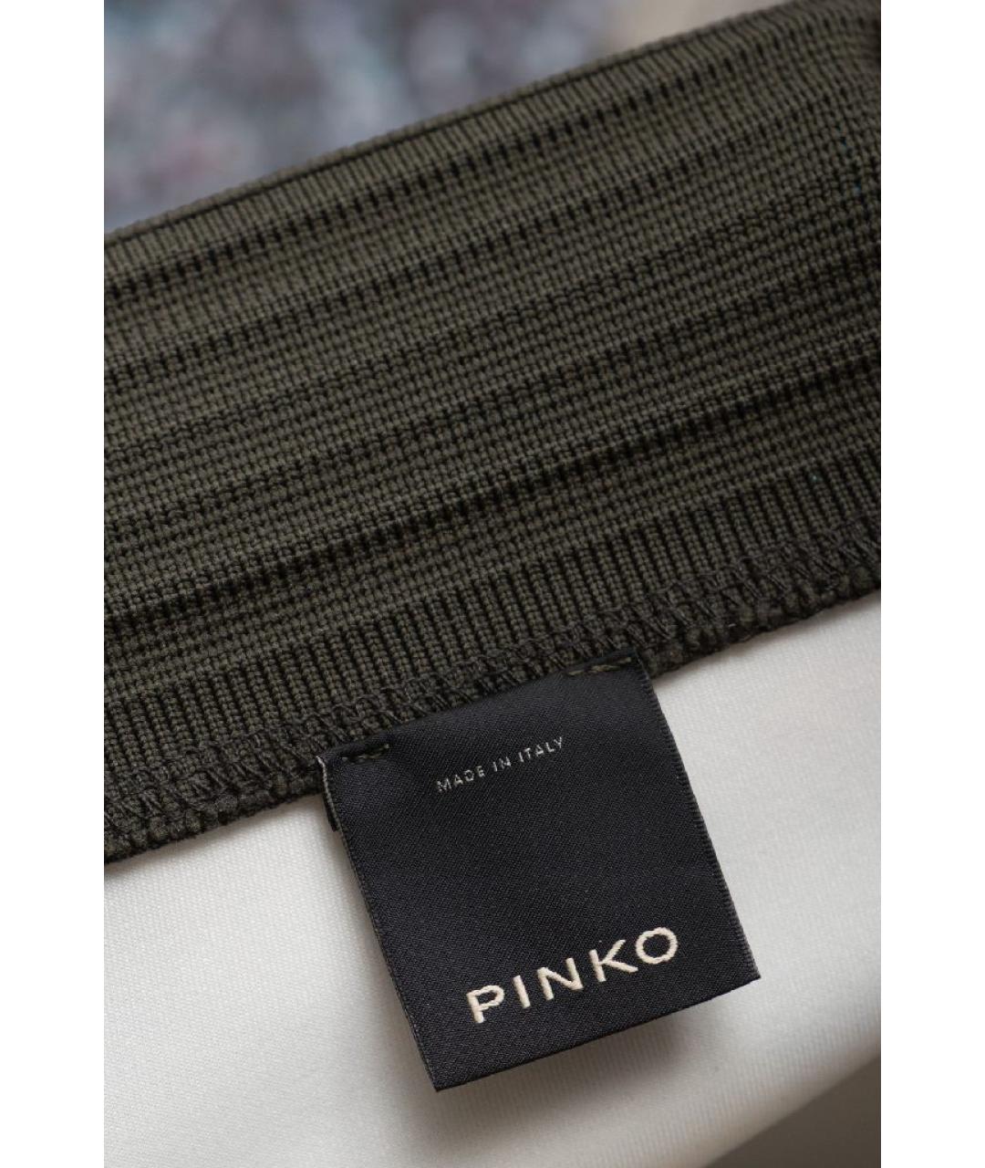 PINKO Хаки полиэстеровая юбка миди, фото 9