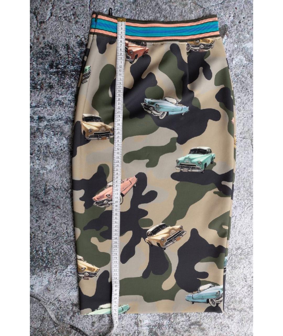 PINKO Хаки полиэстеровая юбка миди, фото 3