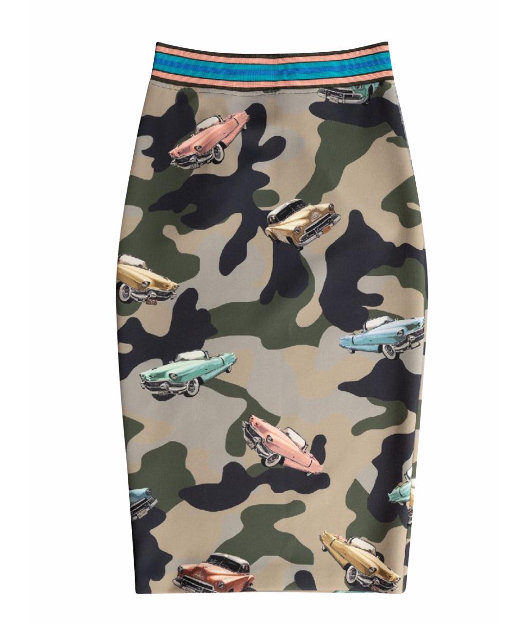 PINKO Хаки полиэстеровая юбка миди, фото 1