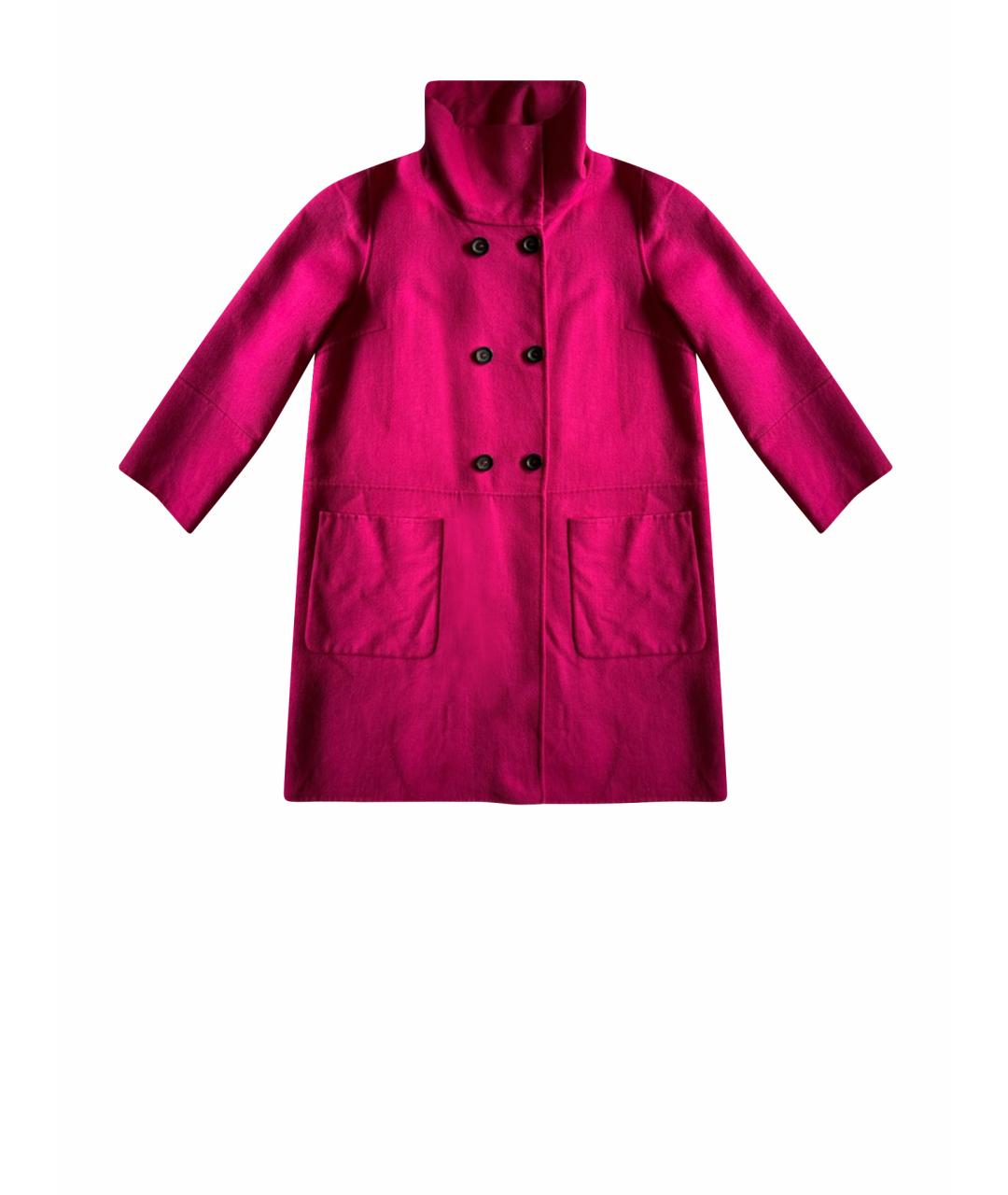 LES COPAINS Фуксия шерстяное пальто, фото 1
