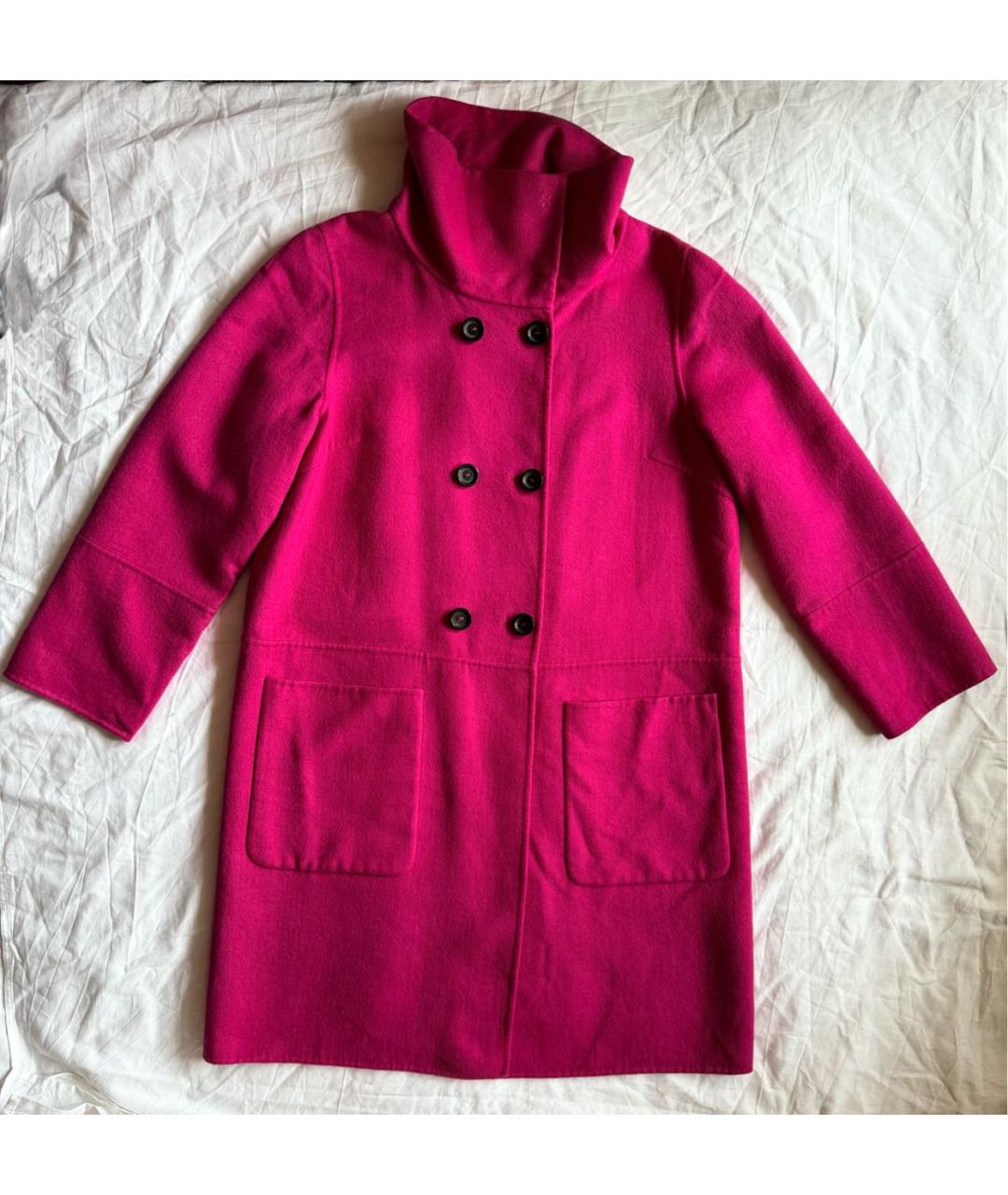 LES COPAINS Фуксия шерстяное пальто, фото 7