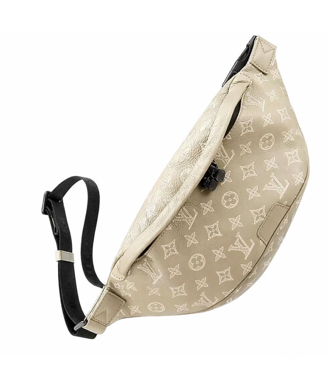 LOUIS VUITTON Серая кожаная поясная сумка, фото 5