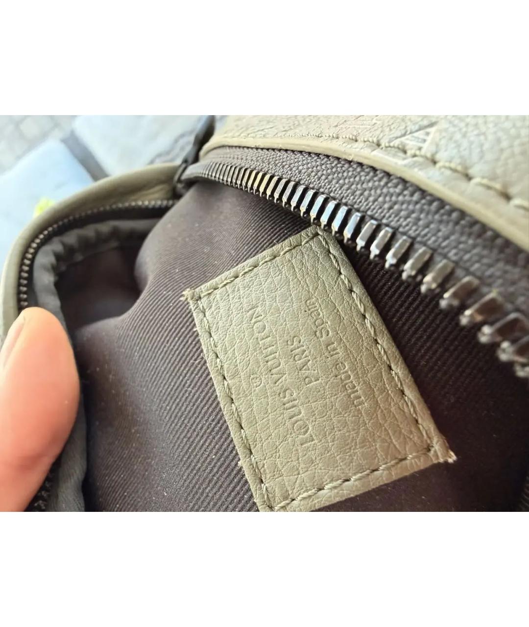 LOUIS VUITTON Серая кожаная поясная сумка, фото 4