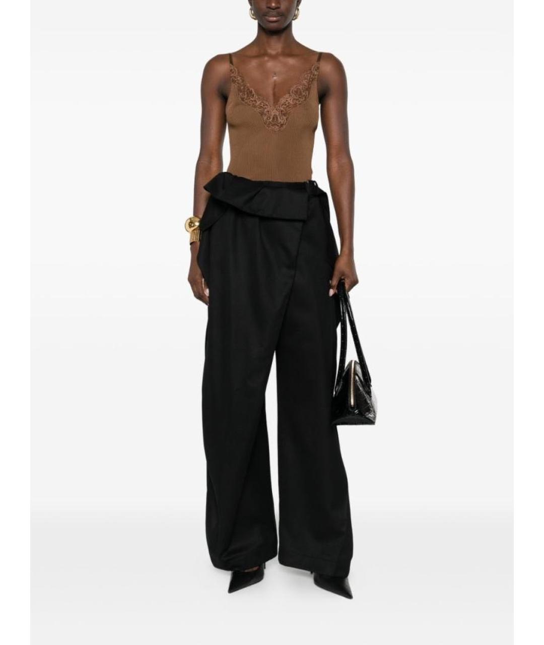 SAINT LAURENT Коричневая шелковая майка, фото 2