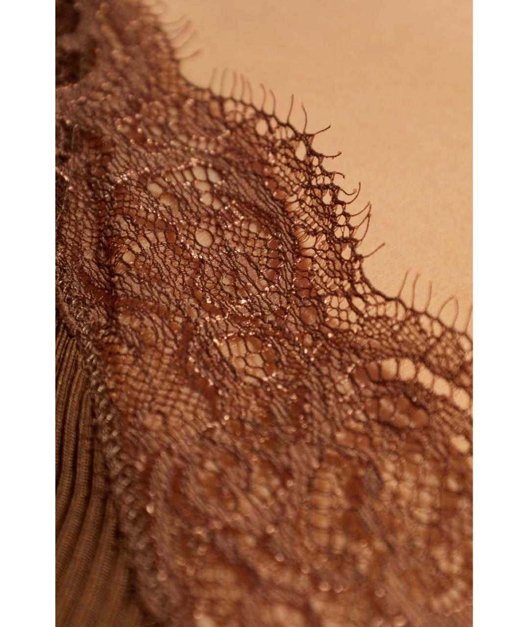 SAINT LAURENT Коричневая шелковая майка, фото 8