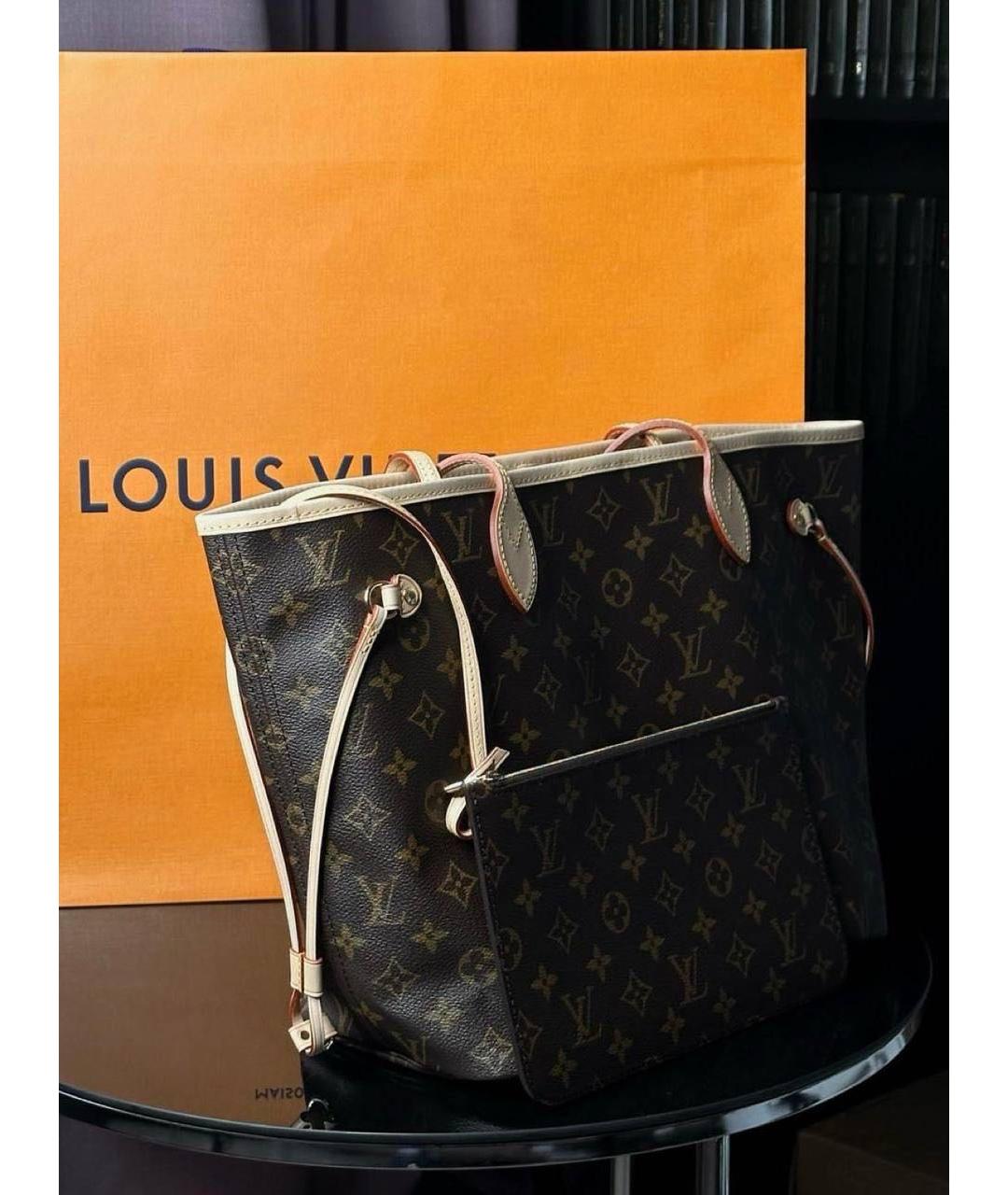 LOUIS VUITTON Коричневая кожаная сумка с короткими ручками, фото 2