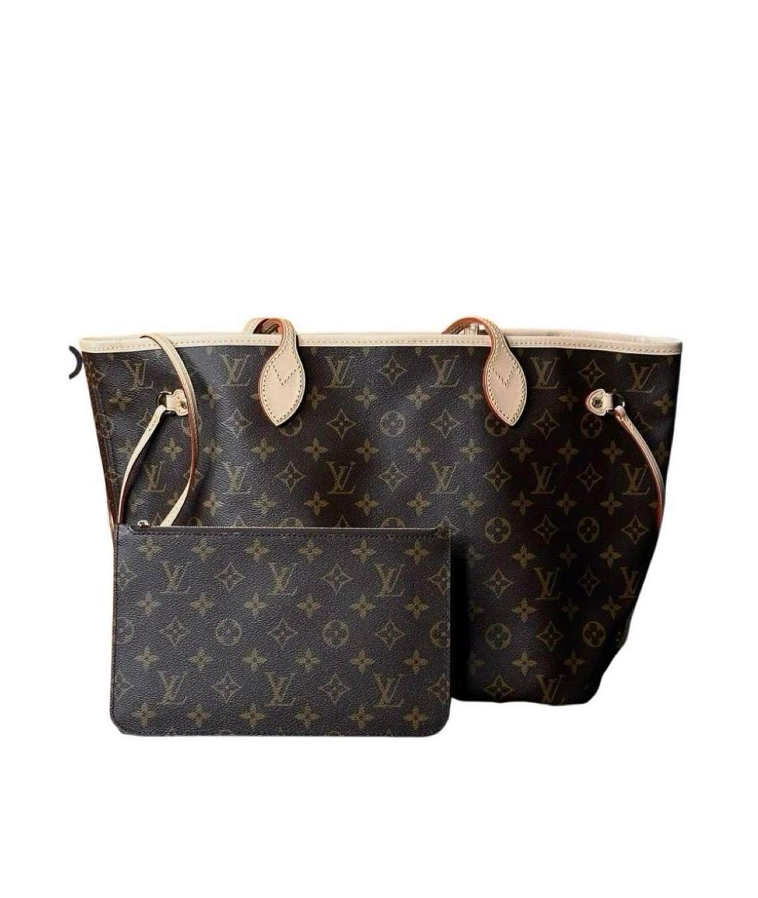 LOUIS VUITTON Коричневая кожаная сумка с короткими ручками, фото 5