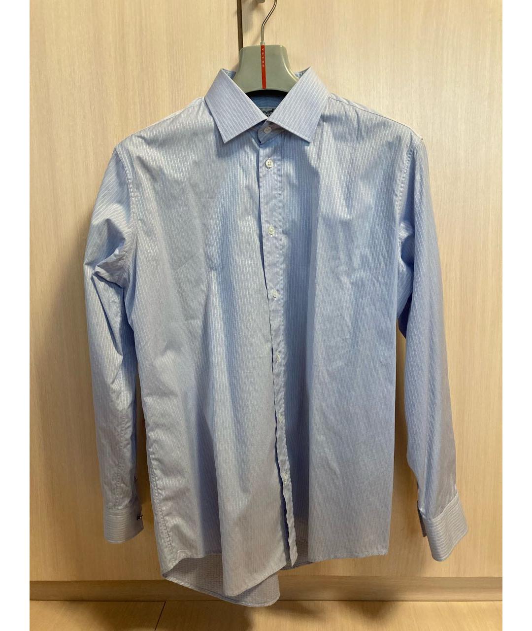 HERMES Голубая хлопковая классическая рубашка, фото 9