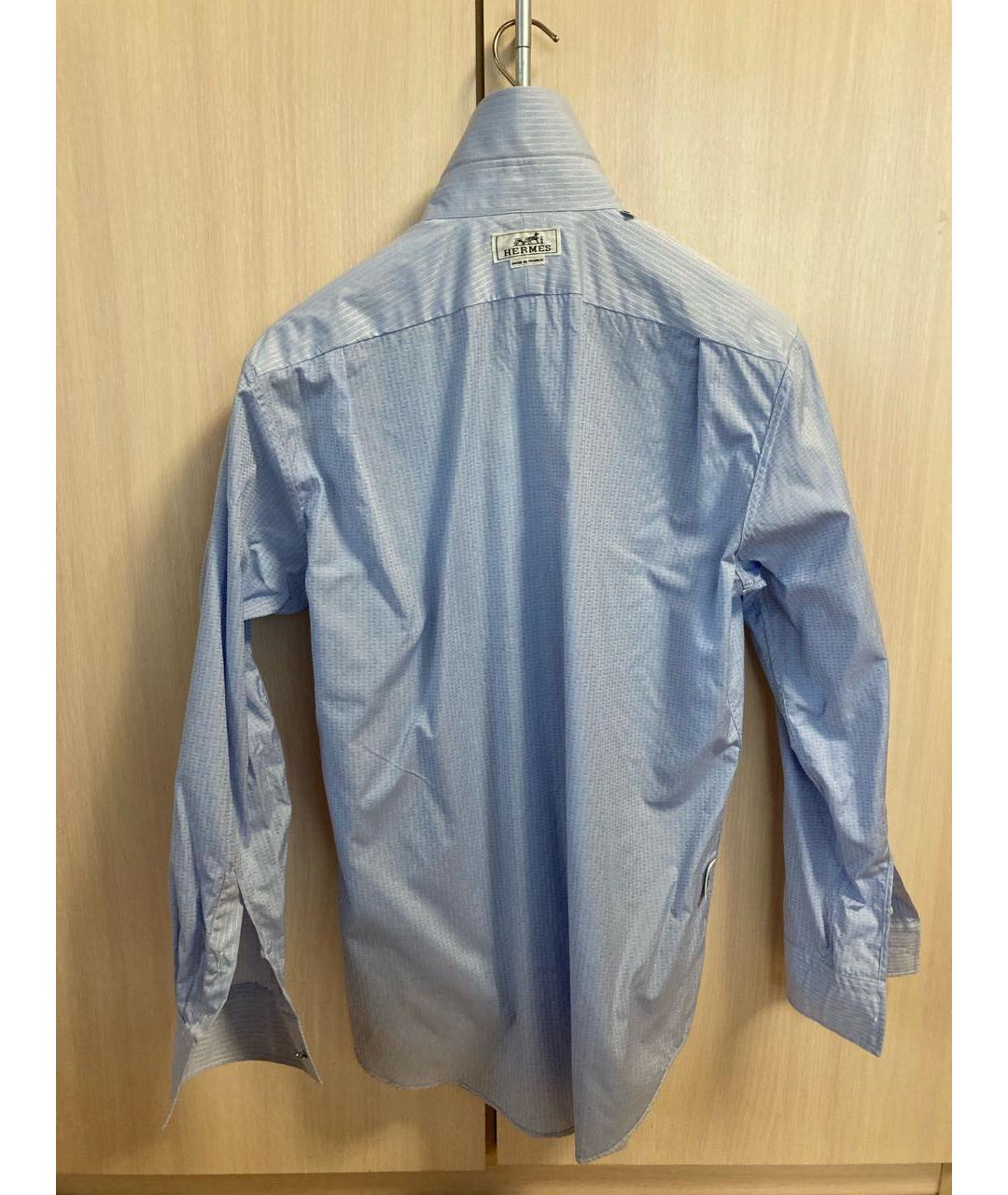 HERMES Голубая хлопковая классическая рубашка, фото 3