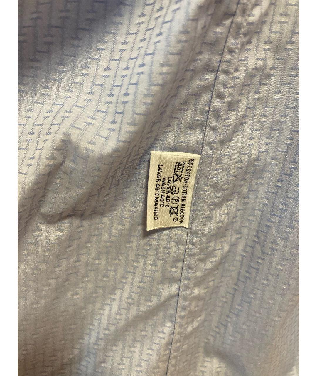 HERMES Голубая хлопковая классическая рубашка, фото 8