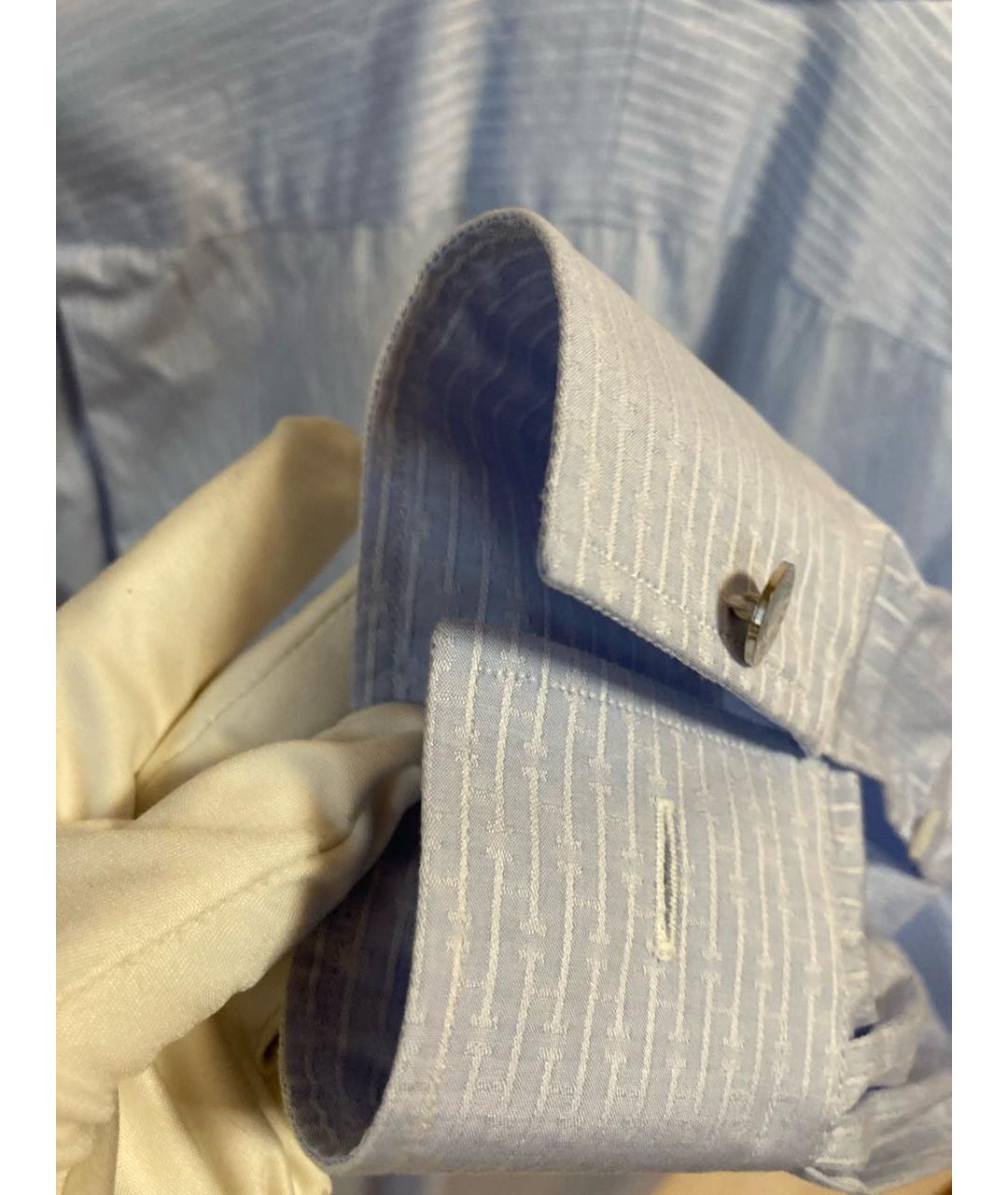 HERMES Голубая хлопковая классическая рубашка, фото 6