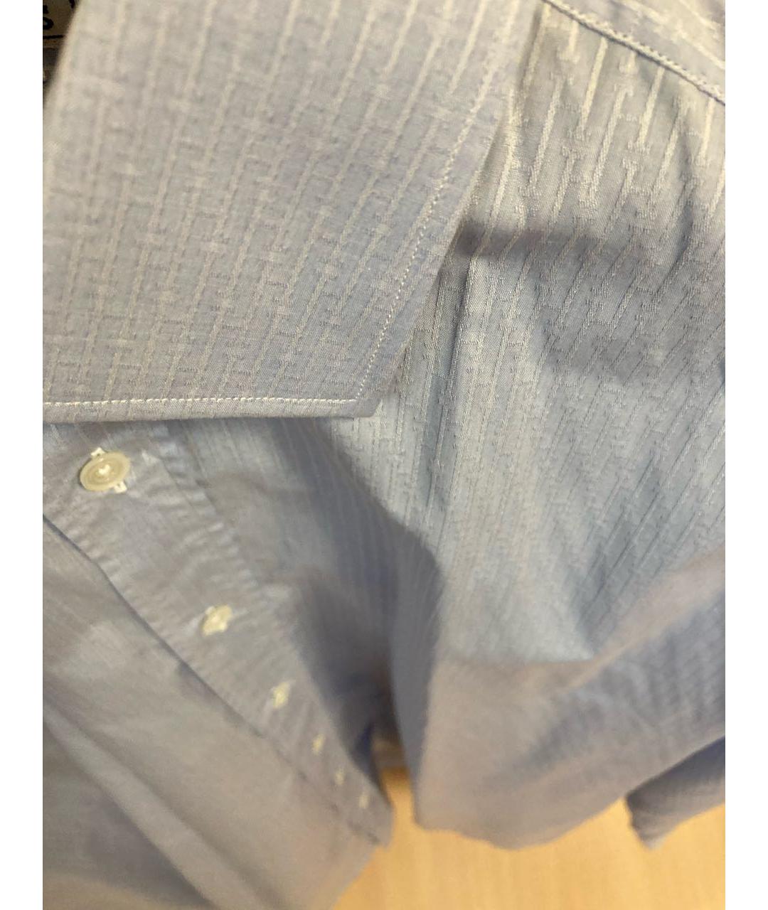 HERMES Голубая хлопковая классическая рубашка, фото 5