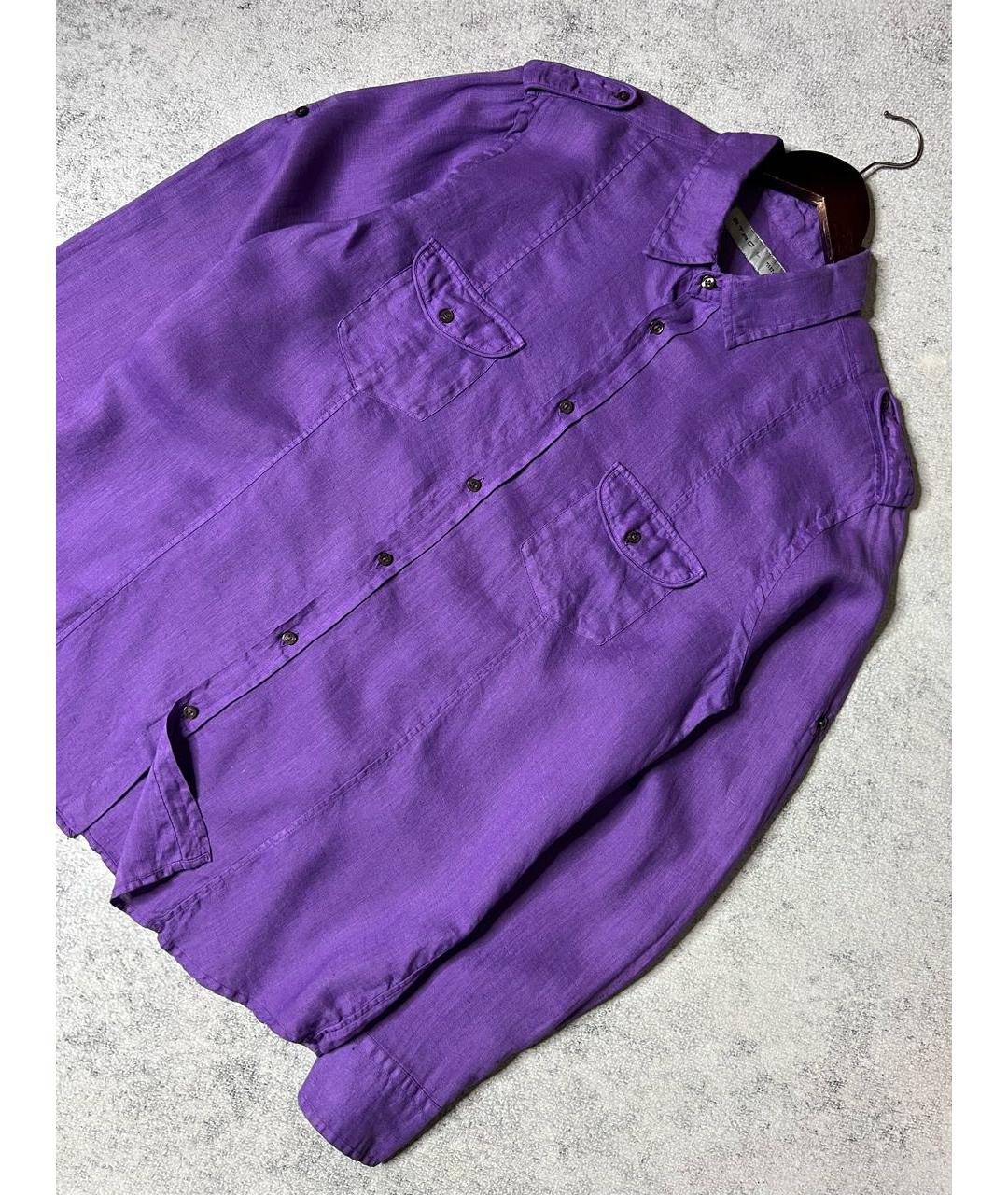 ETRO Фиолетовая льняная кэжуал рубашка, фото 2