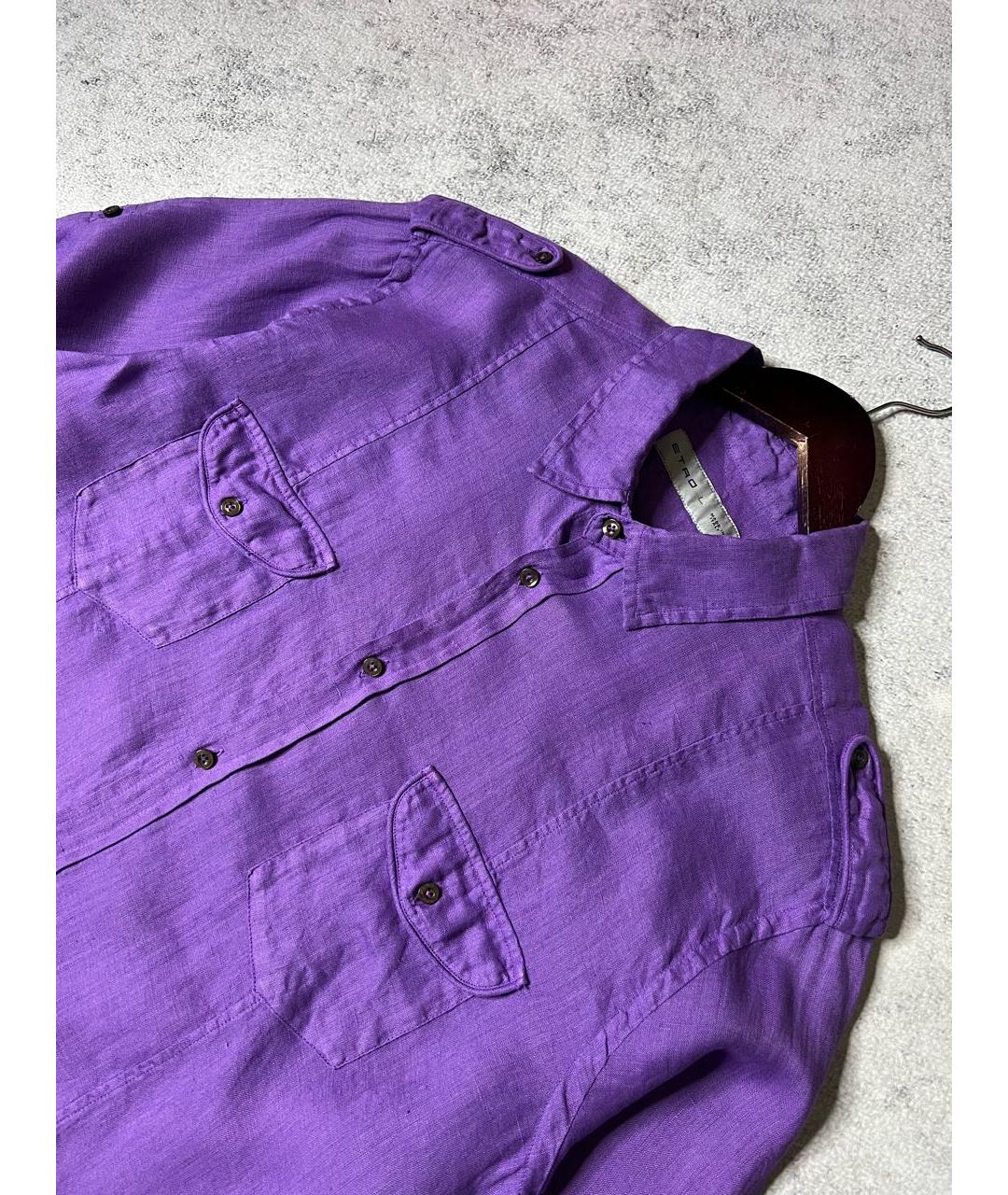 ETRO Фиолетовая льняная кэжуал рубашка, фото 3