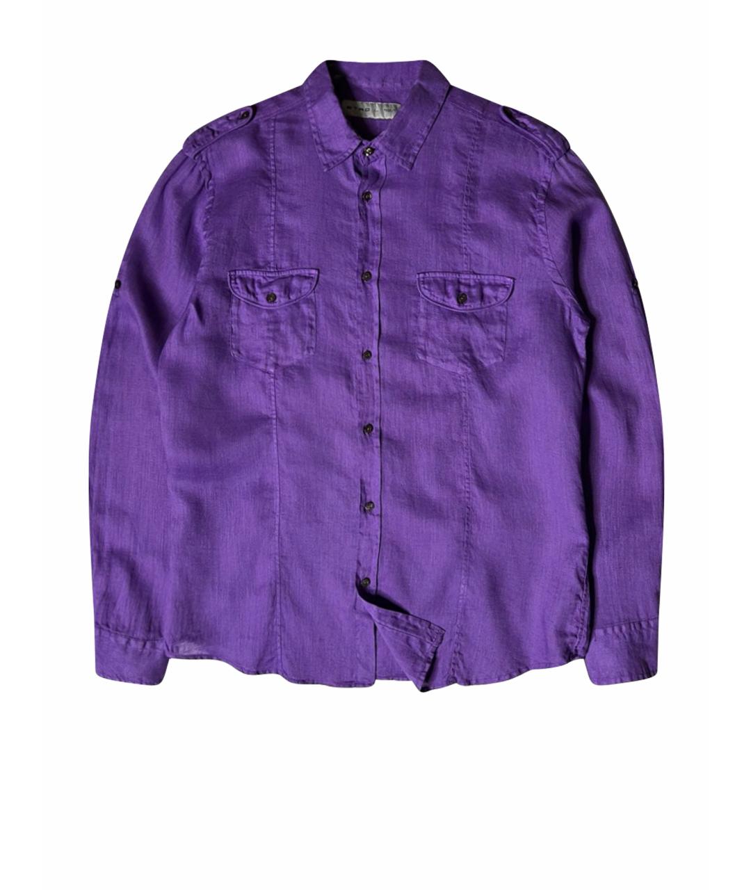 ETRO Фиолетовая льняная кэжуал рубашка, фото 1