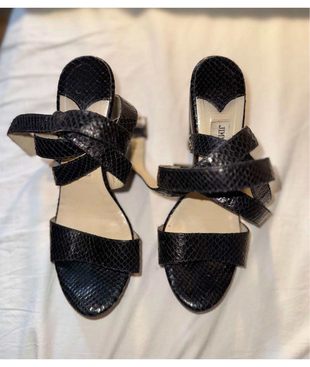 JIMMY CHOO Черные кожаные босоножки, фото 2