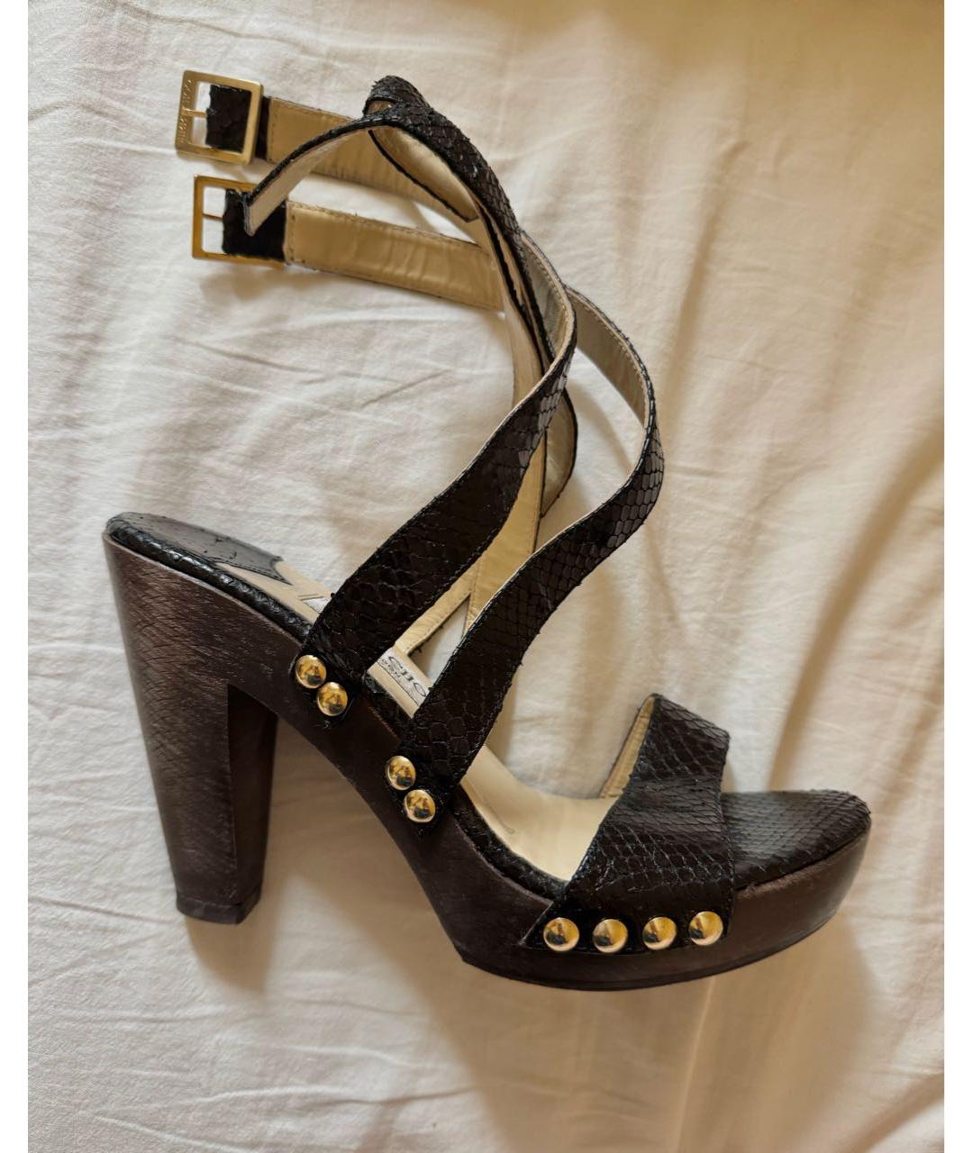 JIMMY CHOO Черные кожаные босоножки, фото 8