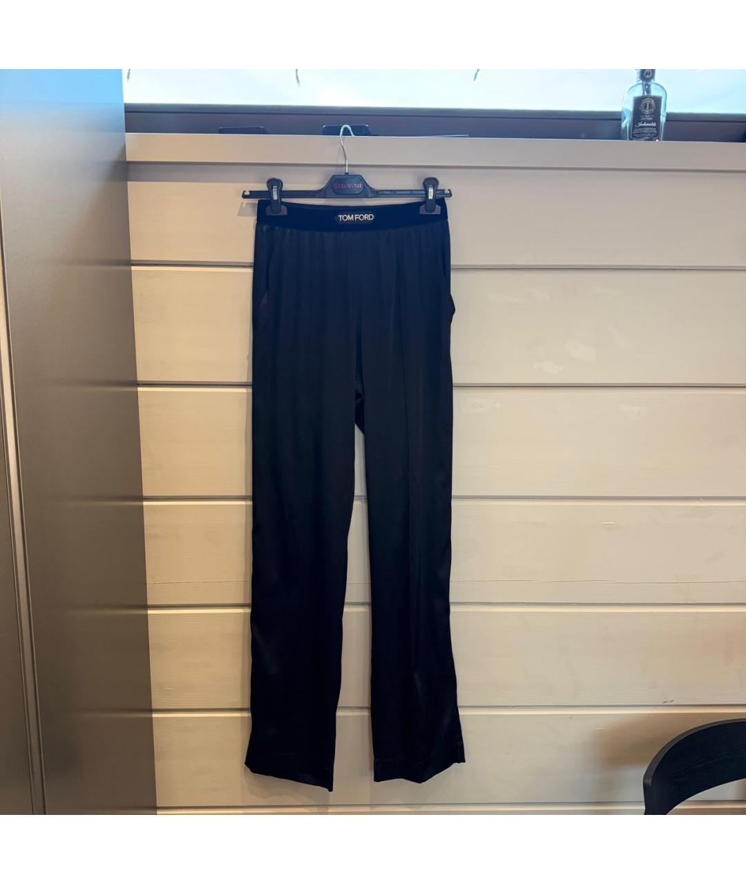 TOM FORD Черные шелковые прямые брюки, фото 5