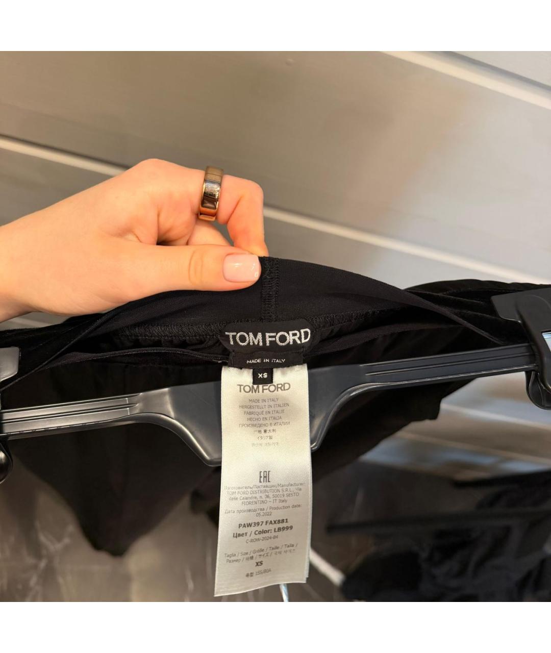 TOM FORD Черные шелковые прямые брюки, фото 3