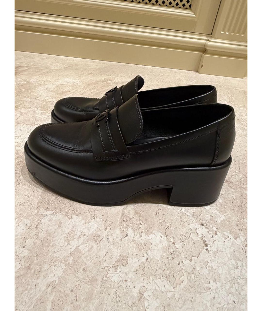 CHANEL Черные кожаные лоферы, фото 7