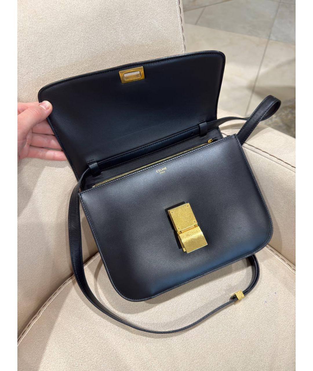 CELINE Черная кожаная сумка через плечо, фото 4