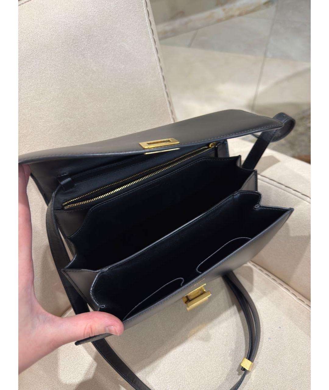 CELINE Черная кожаная сумка через плечо, фото 5