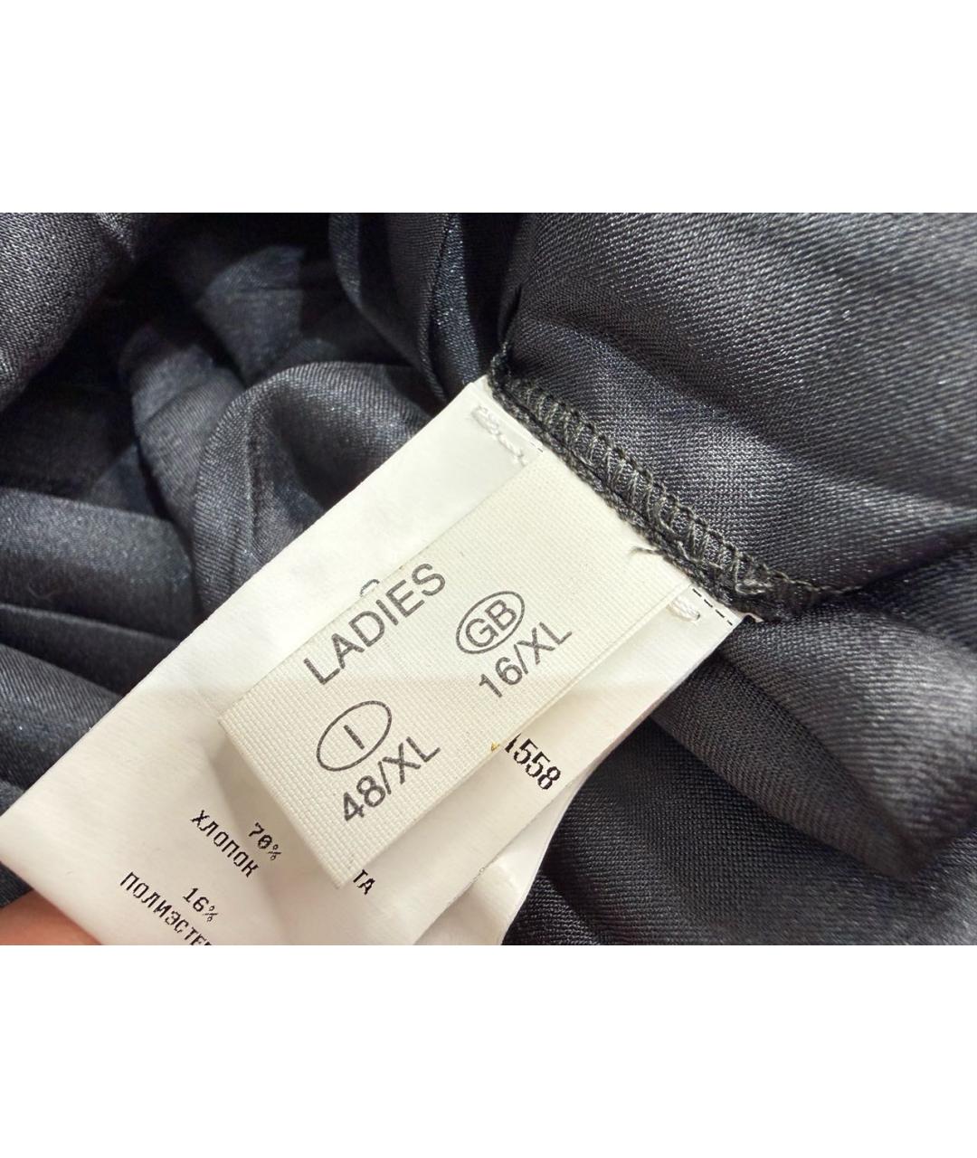 FABIANA FILIPPI Антрацитовая полиэстеровая юбка миди, фото 5