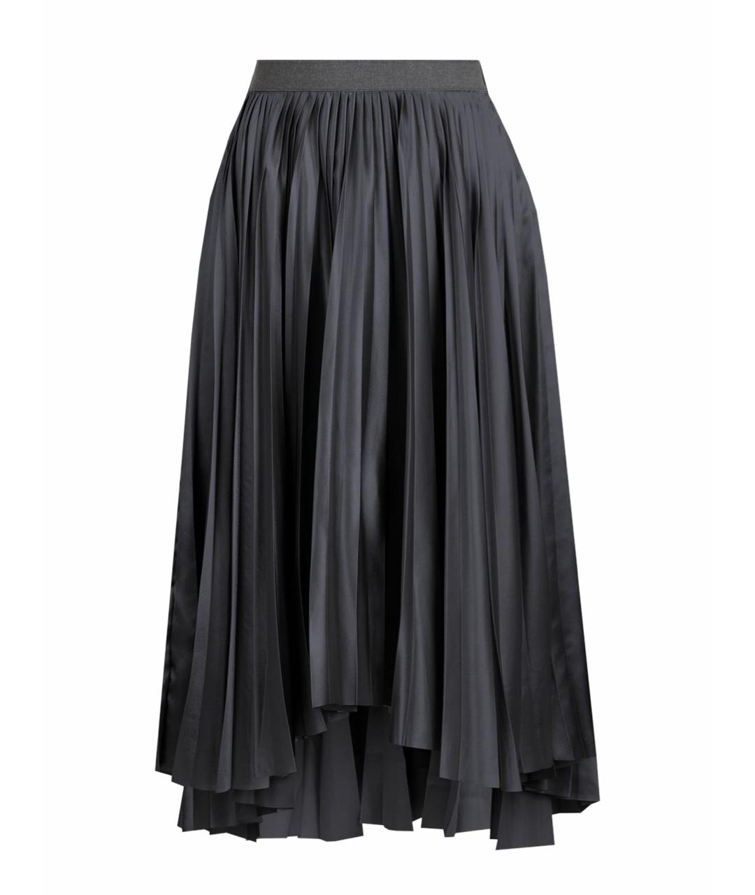 FABIANA FILIPPI Антрацитовая полиэстеровая юбка миди, фото 1